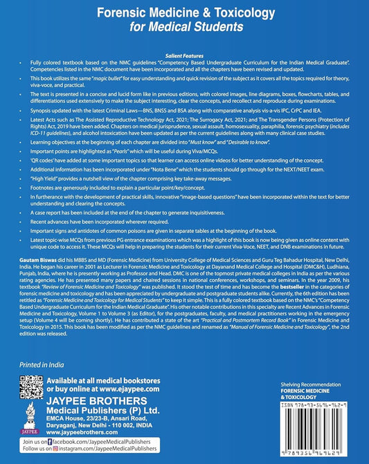 Forensic Medicine & Toxicology For Medical Students by Gautam Biswas.