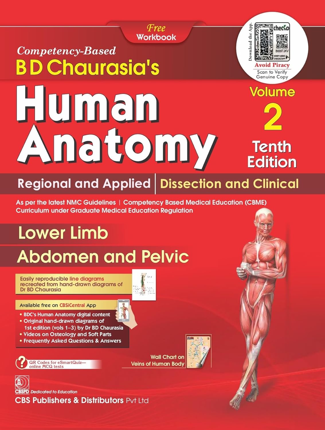 Bd Chaurasias Human Anatomy 10Ed 4 Vol Set (Pb 2025)
