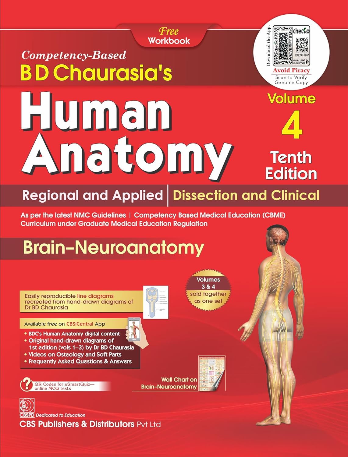 Bd Chaurasias Human Anatomy 10Ed 4 Vol Set (Pb 2025)